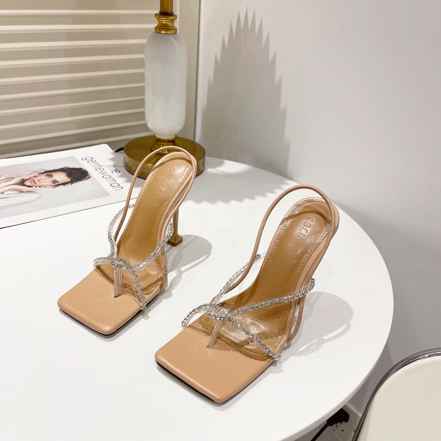 sexy flip flops rhinestones stiletto sandals NSHU45077