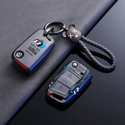 Car key bag, Volkswagen Sagitar Key Cover - no-specifications-type-a-black-warrior-violent-bear-braided-rope