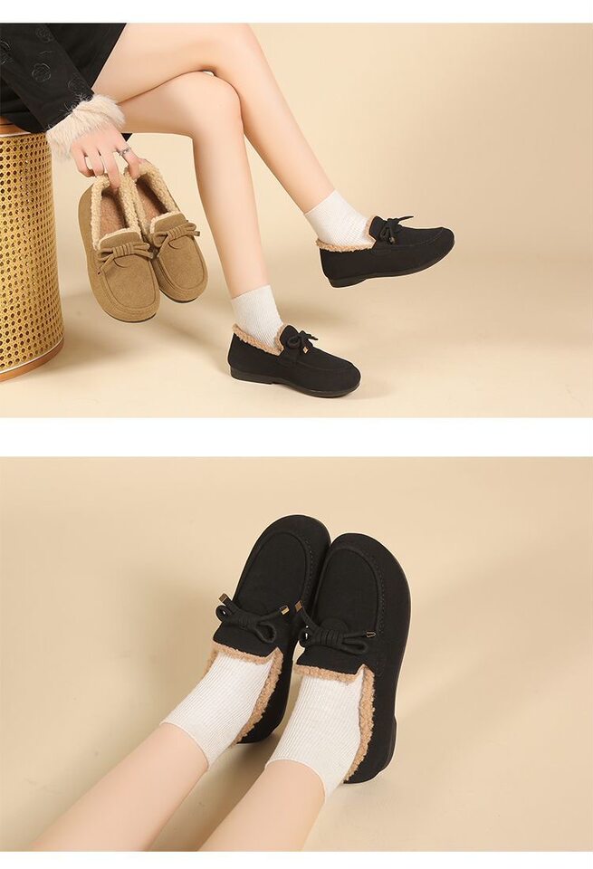 Giày bốt tuyết nữ giữ ấm kiểu lười dễ mang, lót nhung dày, đế thấp — XD đậu bông màu cà phê, XD đậu bông-đen, XD Bean Cotton-Cà Phê Màu [Đóng Hộp], XD Bean Cotton-Đen [Đóng hộp] chi tiết 10