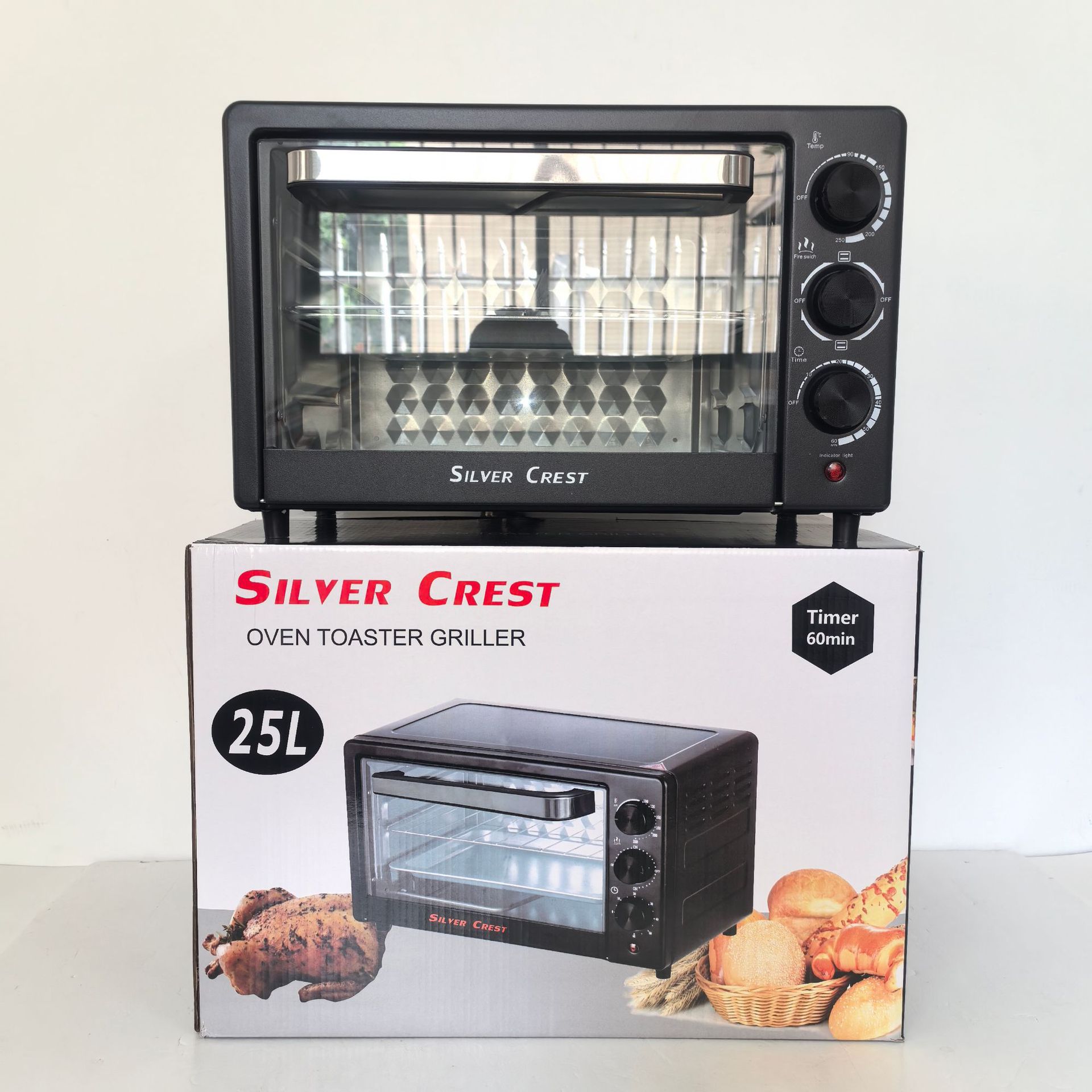 Cross-Border 25Loven Foreign Trade Electric Oven for Home Baking, Multifunctional, Large Capacity, Desktop, Independent Temperature Control