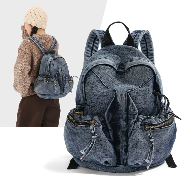 Motorcycle Style Unisex Backpack, New Retro Trendy Large-Capacity Backpack, Personalized Drawstring Student School Bag