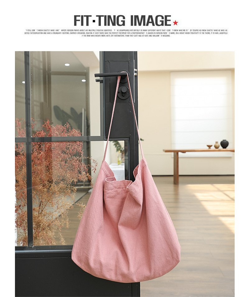 Women's Large Canvas Solid Color Basic Vintage Style Open Canvas Bag display picture 14