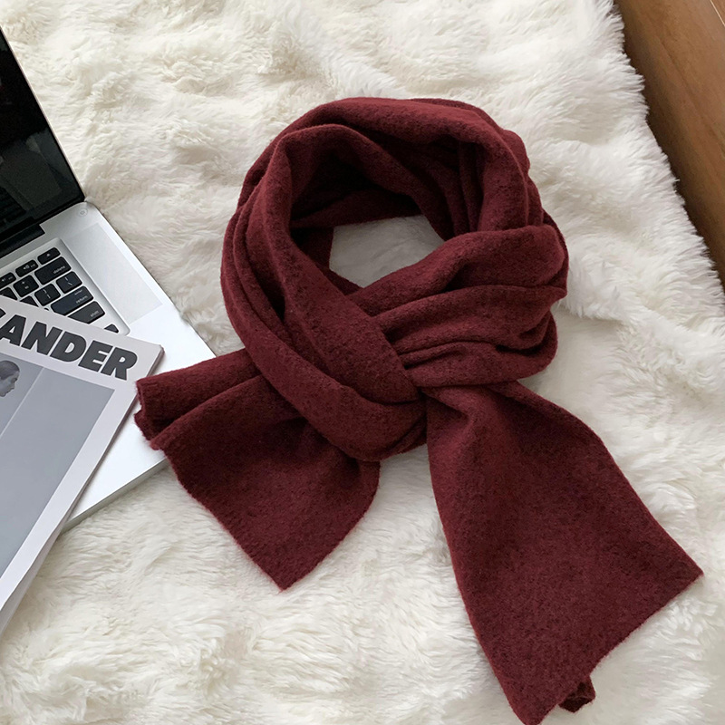 Nuevo otoño y invierno bufandas de punto de color sólido para mujeres coreanas simple versátil grueso caliente estudiantes parejas de cuello buñuelo