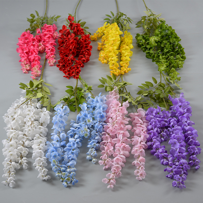 Simulación Able gigante wisteria línea de techo colgante flor de boda sala de bodas red diseño props de disparo