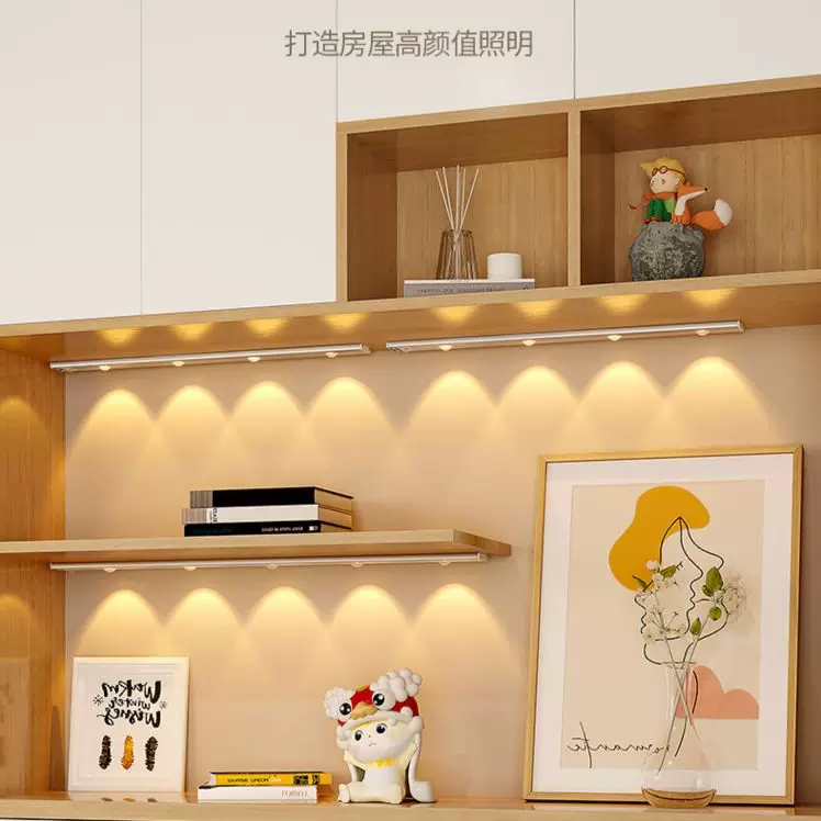 Self-adhesive induction interior lighting for wardrobe, lamp, light strip