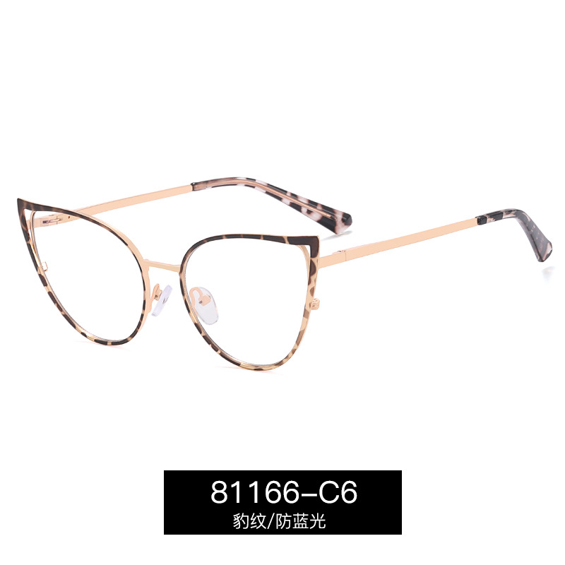 81166 tendencia de la moda gafas marco metal casual gafas marco miopía gafas ojo de gato de las mujeres gafas de luz anti-azul