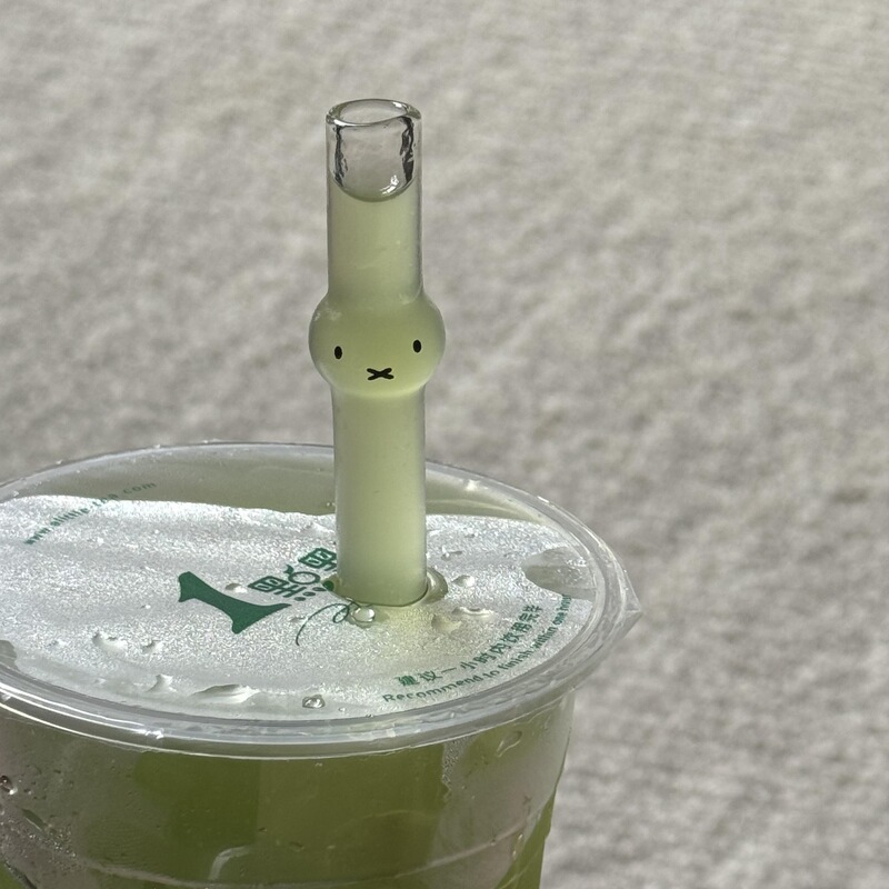 可爱米菲兔玻璃吸管高颜值透明奶茶咖啡大口径高硼硅耐高温吸珍珠|undefined