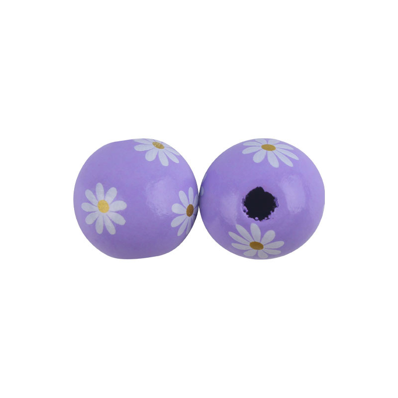 Bebé suministros de dibujos animados madera Daisy 16mm cuentas DIY creativo chupete cadena pulsera mordedor Accesorios