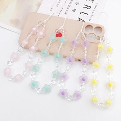 New Acrylic Flower Bead Phone Chain DIY Accessory, Sanding Flower Phone String, Anti-Lost Phone Chain