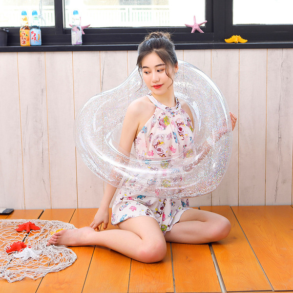 Water inflatable swimming ring heart shaped PVC