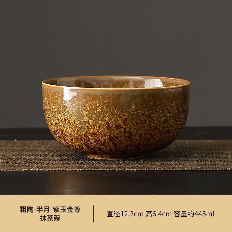 粗陶器抹茶ボウル注ぎ口付き抹茶ツールブラシ日本茶ボウルカップミキサー茶器具セット禅スタイル|undefined