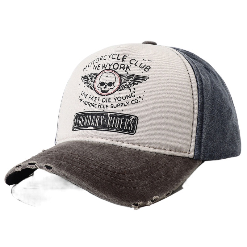 Hoed voor de vroege herfst 2023 voor dames, nieuwe vintage gewassen denim baseballpet voor heren, harde rand, Koreaanse stijl, gezichtsslankmakende eendenbek_voghion.com