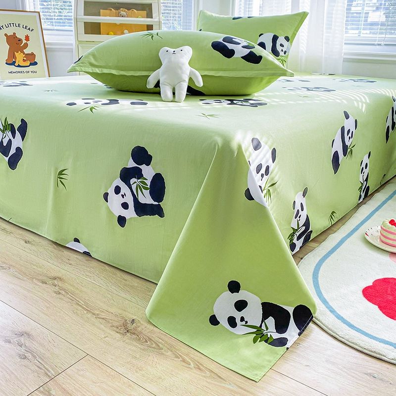 Sábanas de algodón de una sola pieza dormitorio de estudiantes individual 1.2m doble 1.8 lindo panda sábana de dibujos animados dormitorio de niños