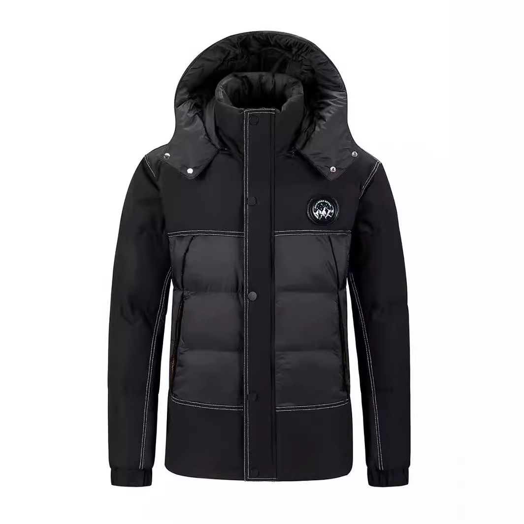 Vêtements pour hommes grande taille manteau en coton chaud décontracté plus velours épaissi multi-poches manteau en coton à capuche amovible_voghion.com