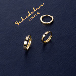 14K金耳环 素金光面耳扣耳圈 黄金珠宝首饰 2102百搭款