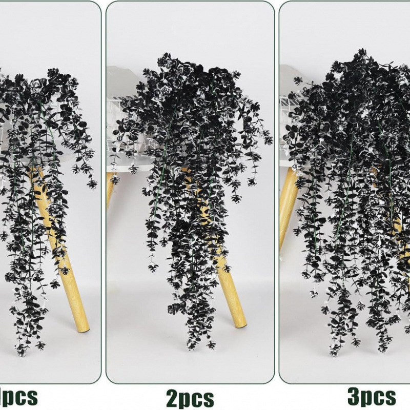 Direct Sales from the Manufacturer: Cross-Border Artificial Eucalyptus Tea Flower Hanging Vine, Plastic Artificial Flowers for Outdoor Use