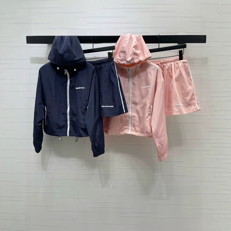 Nanyou Women's Clothing Aw Wangjia New Drawstring Casual Workwear Jacket and Skirt Set with Hood European and American Style Long Sleeve Windbreaker
