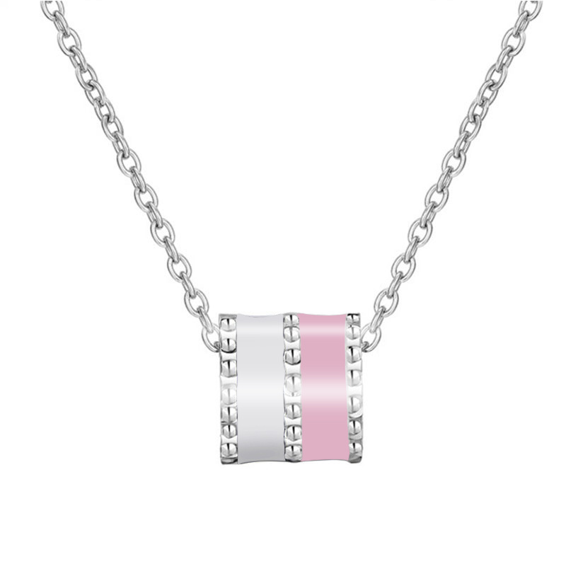 S925 plata tiktok Venta caliente pequeño collar de la cintura cadena clavícula femenina perlas colores colgante Internet Celebrity nuevo regalo cumpleaños