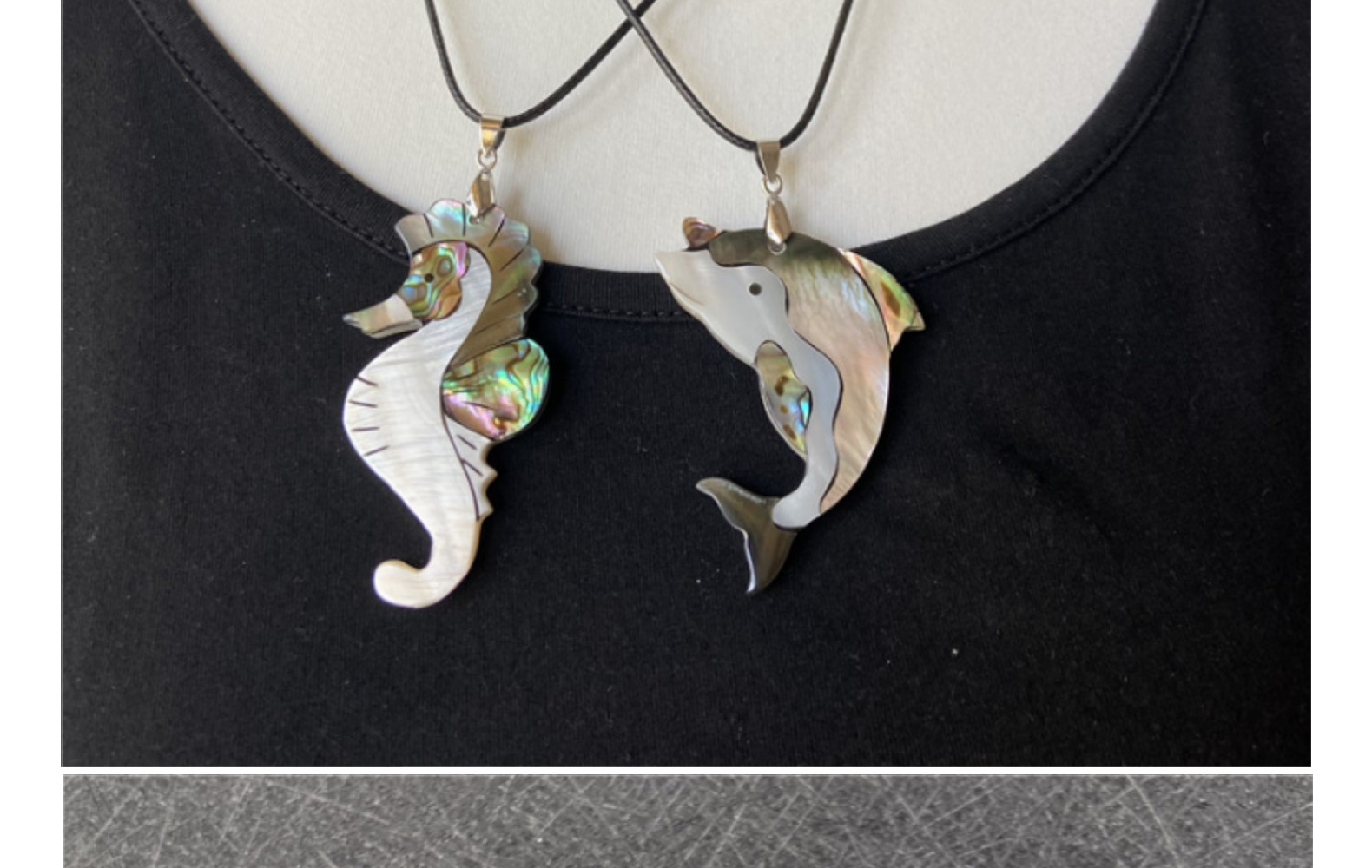 11g Weight Pendant Necklace Classification Anniversary, Business, Travel Occasion Shell Material Animal Pattern Unisex Gender Fashion Style Fashion Stitching Marine Animal Abalone Shell Pendant Necklace 5