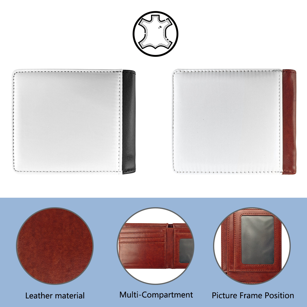 Nuevos productos transfronterizos Cartera de transferencia de calor Tarjeta de almacenamiento de cambio Cartera de cuero de una cara con marco de espejo al por mayor