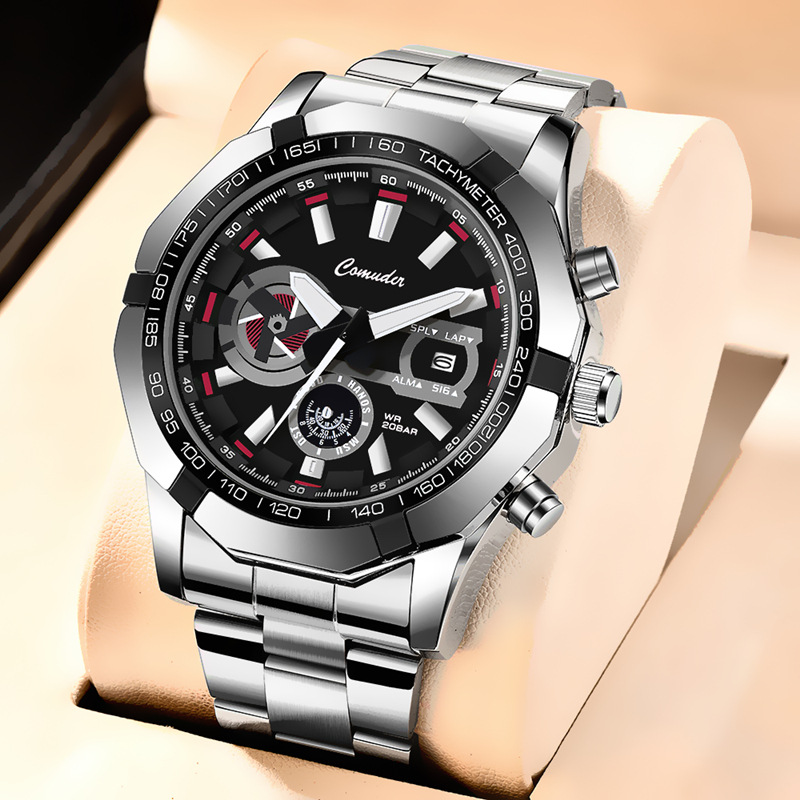 Casual Geometric Single Folding Buckle Quartz Men's Watches display picture 1