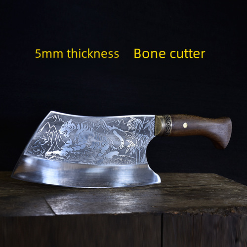 A handmade forged carving knife with patterns, a bone-cutting chef's knife, a household kitchen knife, drop shipping one piece.