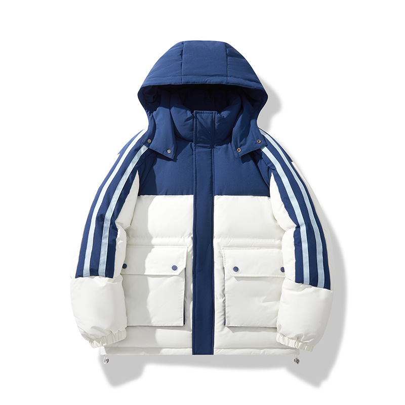カップルの綿の服の大きいポケットのストライプは色を合わせて帽子のファッションのブランドを分解することができます。|undefined