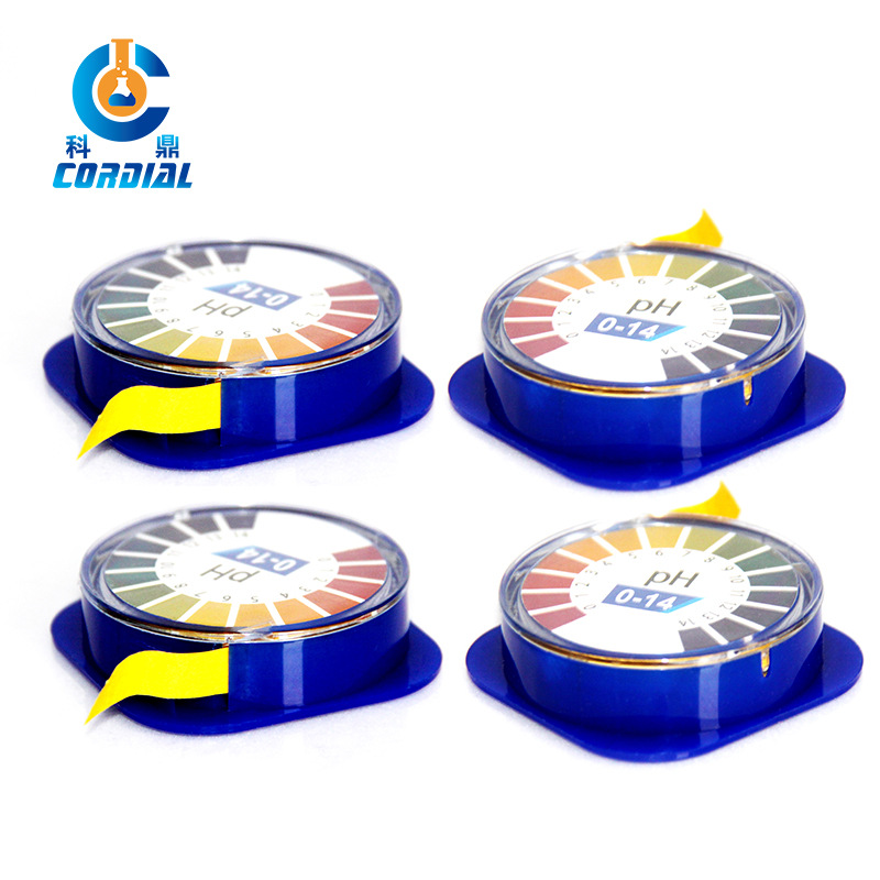 Keding tipo de exportación 5 m rollo de papel de prueba caja de plástico redonda de PH0-14 tipo de prueba PH valor de PH papel de prueba extenso