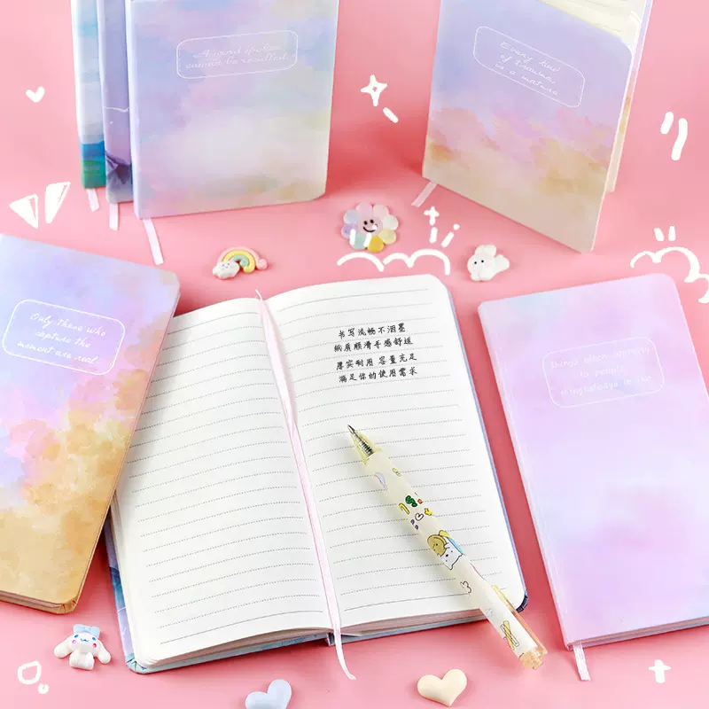 可爱卡通焕彩记事本学生课堂笔记本简约少女心手帐本教师文具奖品