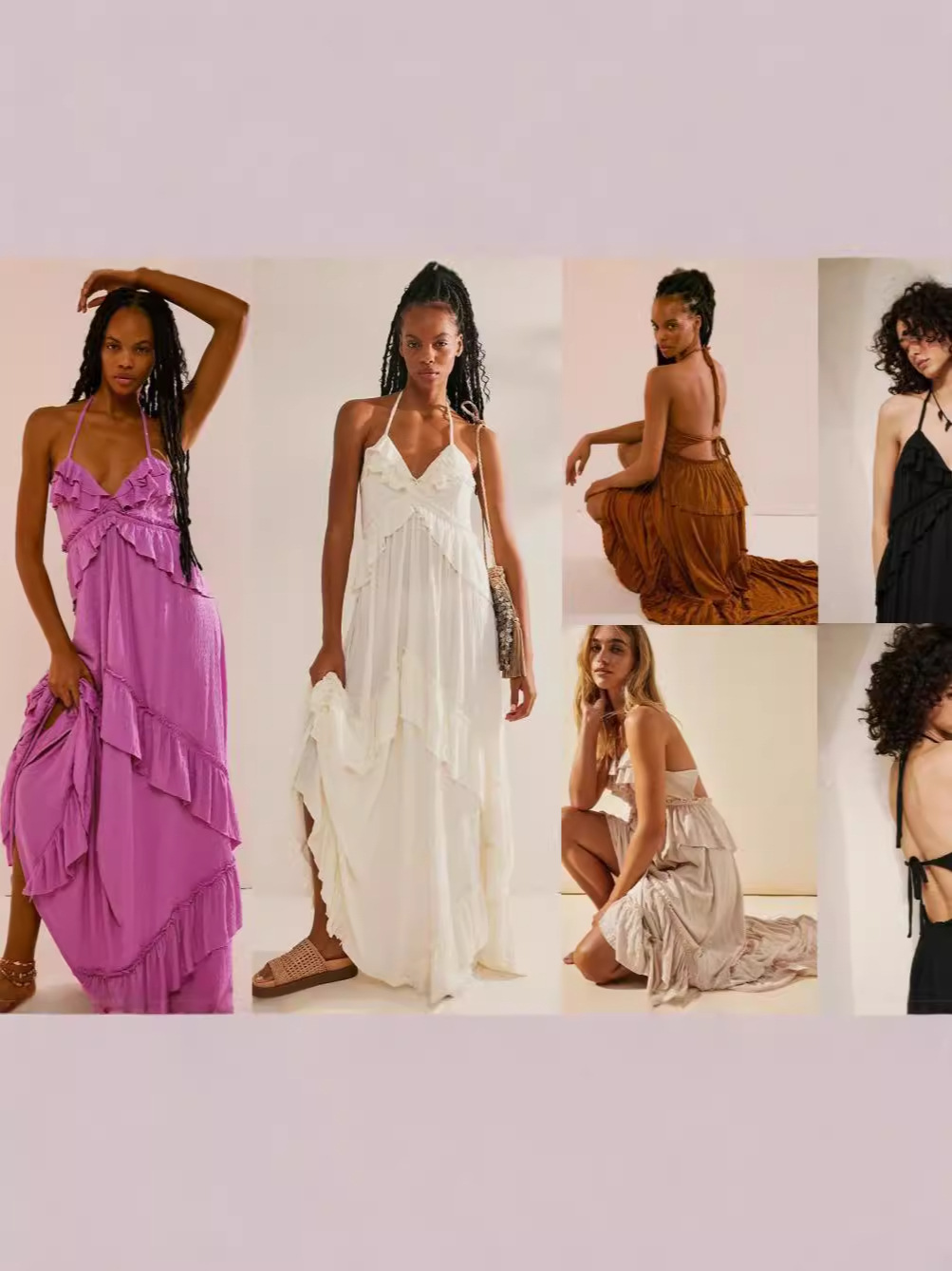 364g Weight Maxi Long Dress Dress Length Type Sleeveless Sleeve Length Swing Dress Dresses Type Polyester Fabric Type Mid Waist Waist Line Holiday, Date Occasion V Neck, Halter Neck Neckline Loose Fit Type Solid Color Pattern Summer Season Women's Gender Vacation, Sexy Style Wholesale Women's Vacation Sexy Solid Color Holiday Date V Neck Halter Neck Sleeveless Swing Dress 无