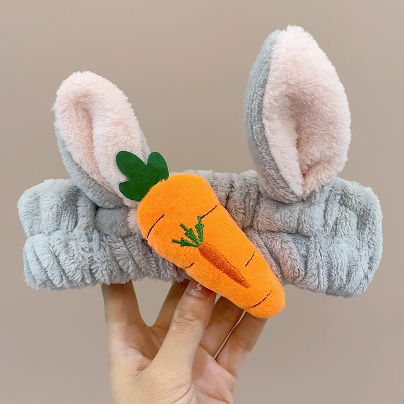 Ciervo blanco mismo estilo oso cara lavado banda de pelo máscara facial especial diadema antideslizante presión banda de pelo todo partido horquilla tocado