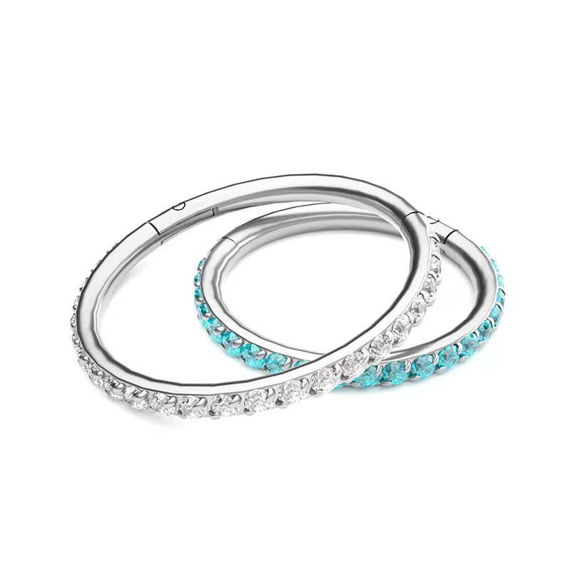 G23 Titanium Nose Ring Seamless Closed Ring CZ Micro-Inlaid Zircon Nose Stud Hoop for Women Men detail image 22