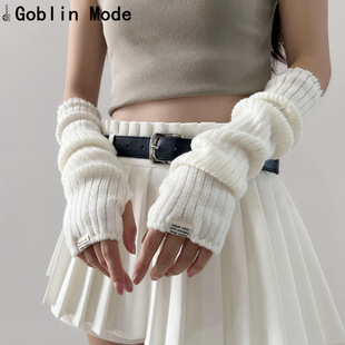Summer autumn and winter New European and American sweet and spicy style cloth label oversleeve Asian culture wool oversleeve y2g Millennium style student 244