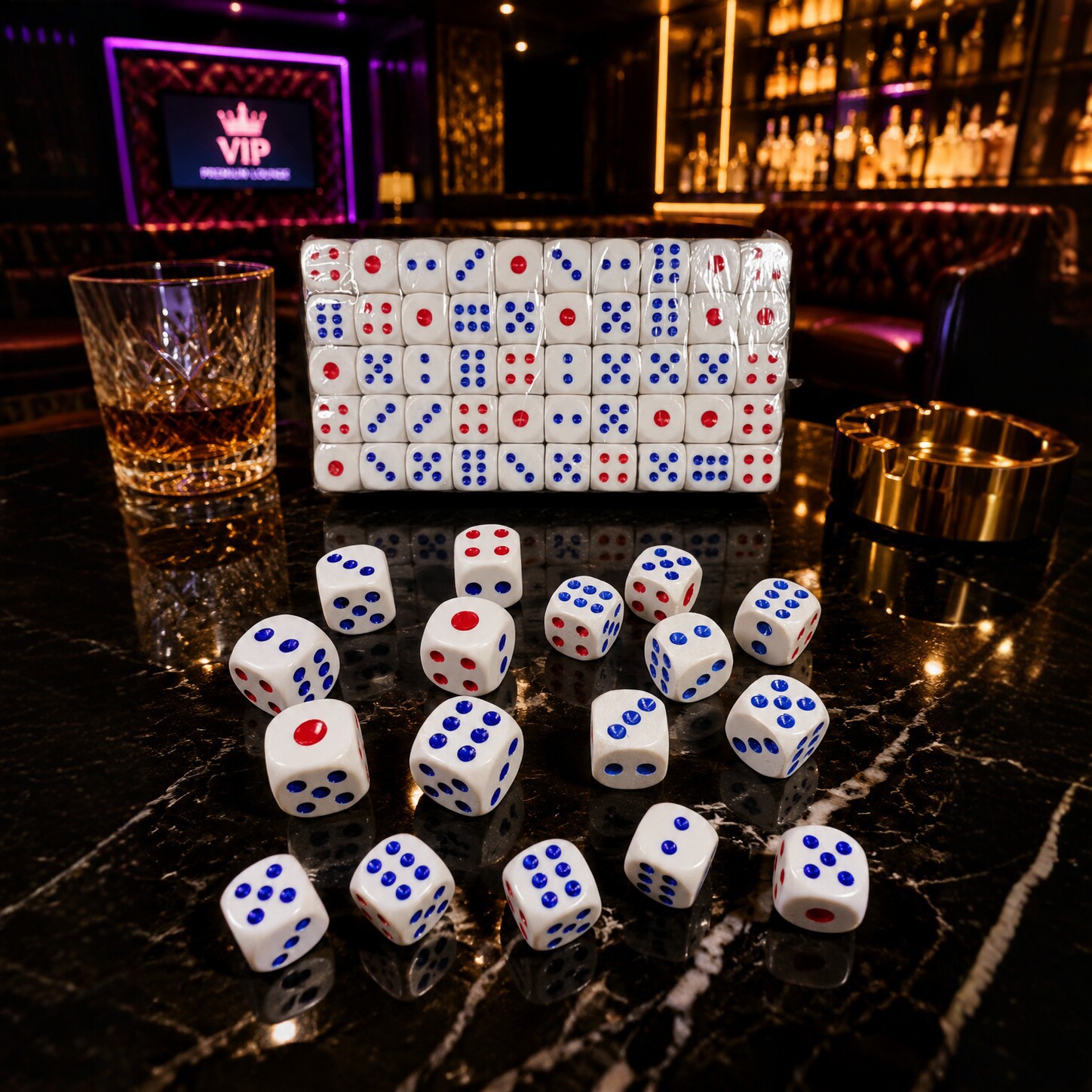 Red and blue dot dice for bars, KTV, board games, entertainment dice, bulk No. 12 plastic dice props