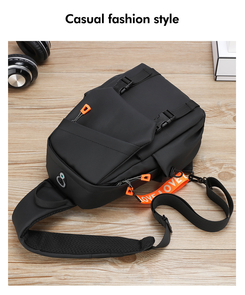 New trendy men's chest bags, casual single-shoulder bags, backpacks, crossbody bags, water-resistant men's bags, business men's bags, cross-border undefined