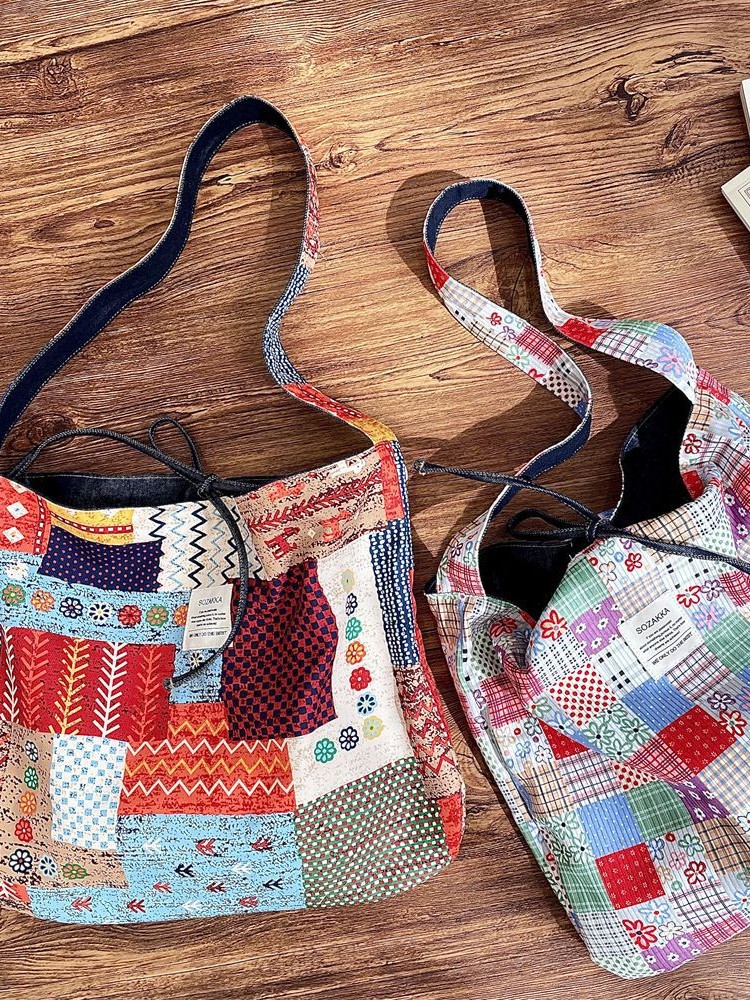 Summer retro ethnic double-sided capacious shoulder bag