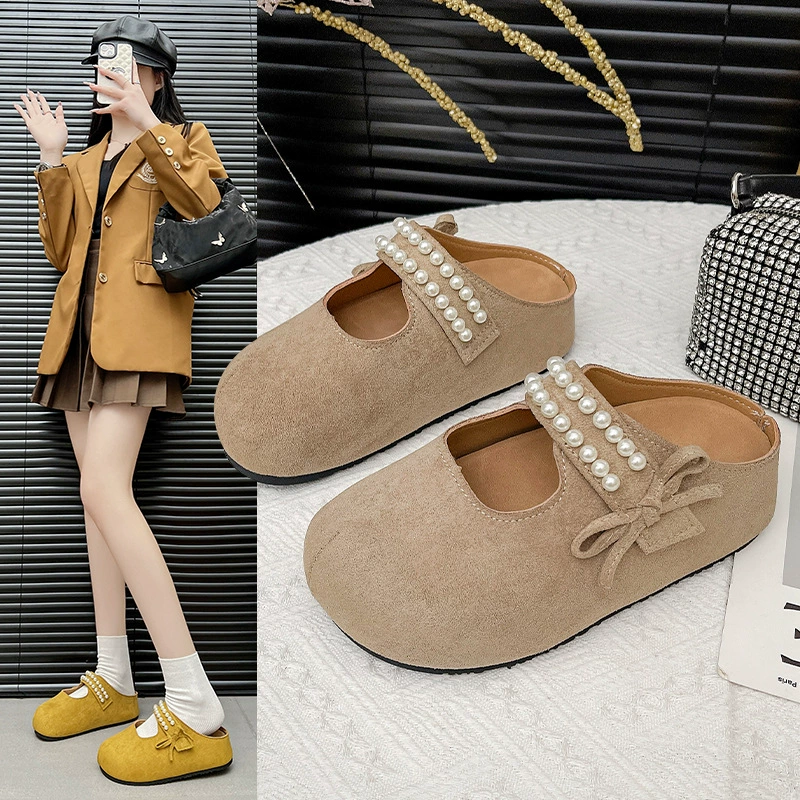 Толстоподошвенные маленькие ароматные туфли Birkenstock, полусапожки с защитным носком для женщин, новые летние сабо Мэри Джейн 2025 года.