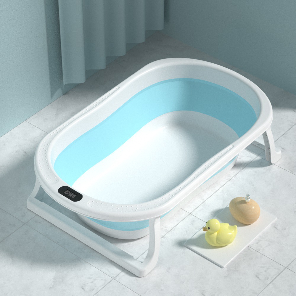 Transfronterizo bebé baño cuenca plegable sensible a la temperatura portátil acostado soporte para bebé recién nacido bañera grande Universal