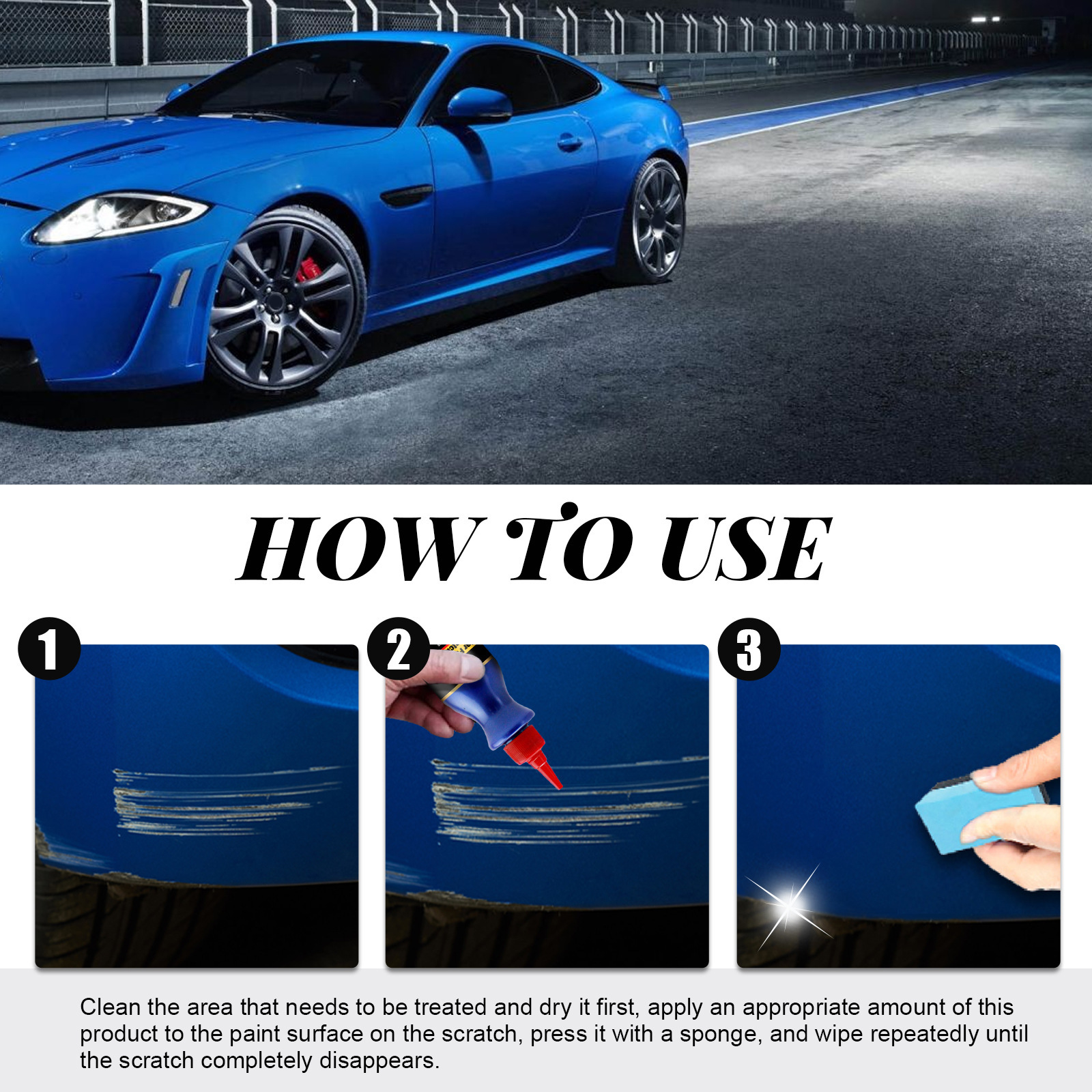 Rayhong Car Paint Care Scratch Repair Agent Removes Car Paint Scratches, Renovates, Protects Scratches, Decontaminates, Polishes and Polishes