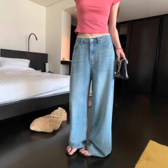 Imはbiに神のズボンに入ります。垂れ下がった感じの腰のレースのジーパンの女性の春夏のゆったりしているワイドパンツ