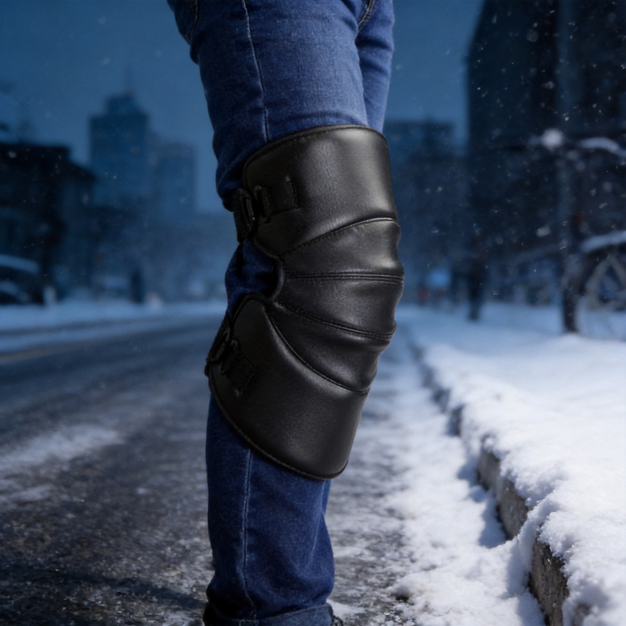 Manufacturer wholesale winter electric bike and motorcycle knee pads, unisex, for cycling, providing warmth, protection, and wind resistance, with thickened leg guards