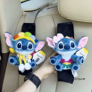 Authentic Lilo and Stitch Doll Car Seat Belt Shoulder Cover Decorative Car Accessories Anti-Stranglehold for Women
