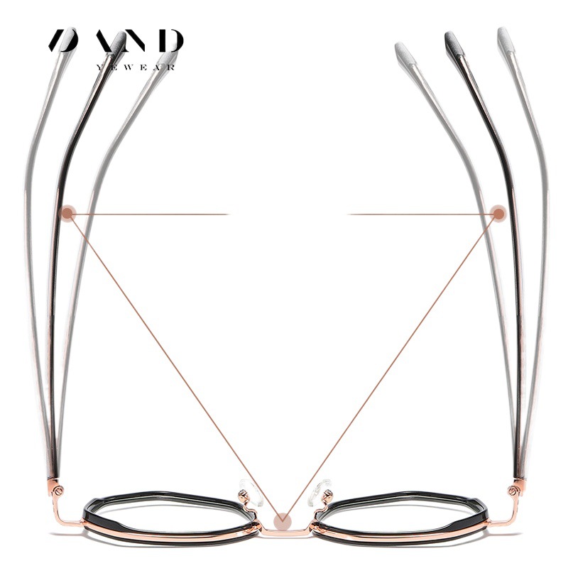 Nuevo polígono miopía espejo marco TJ808 metal patrón pierna espejo plano fabricantes directa anti-azul gafas