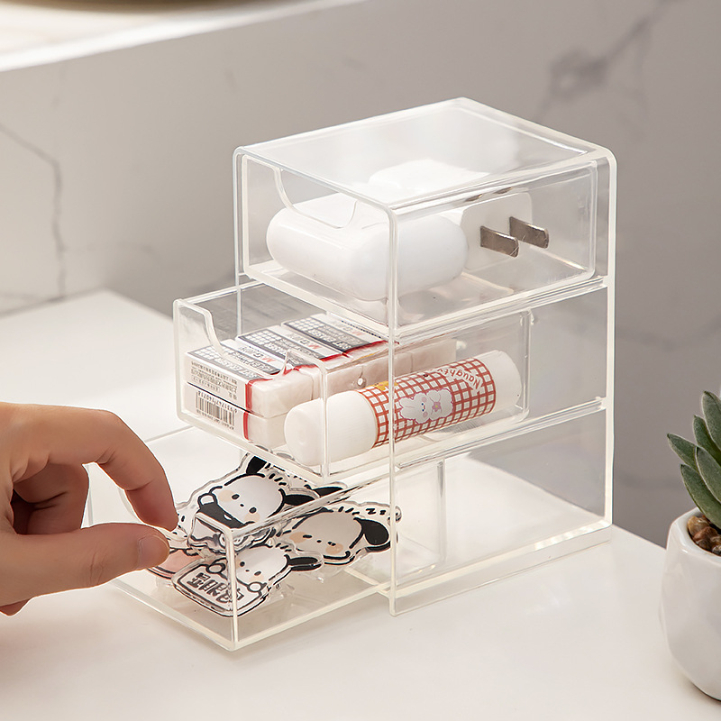 Drawer Storage Box Dormitory Desktop Cosmetics Student Stationery Sundries Office Organize Storage Shelf