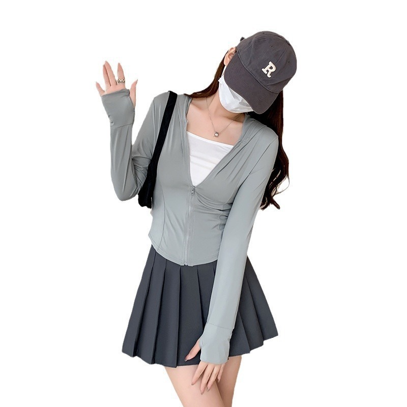 甘美で清新な夏の新型涼感原糸氷糸日焼け止め服屋外旅行紫外線防止通気日焼け止め服|undefined