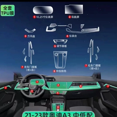 Car interior film: Interior Film Central Control Gear - 21-25-models-full-interior-mid-low-configuration