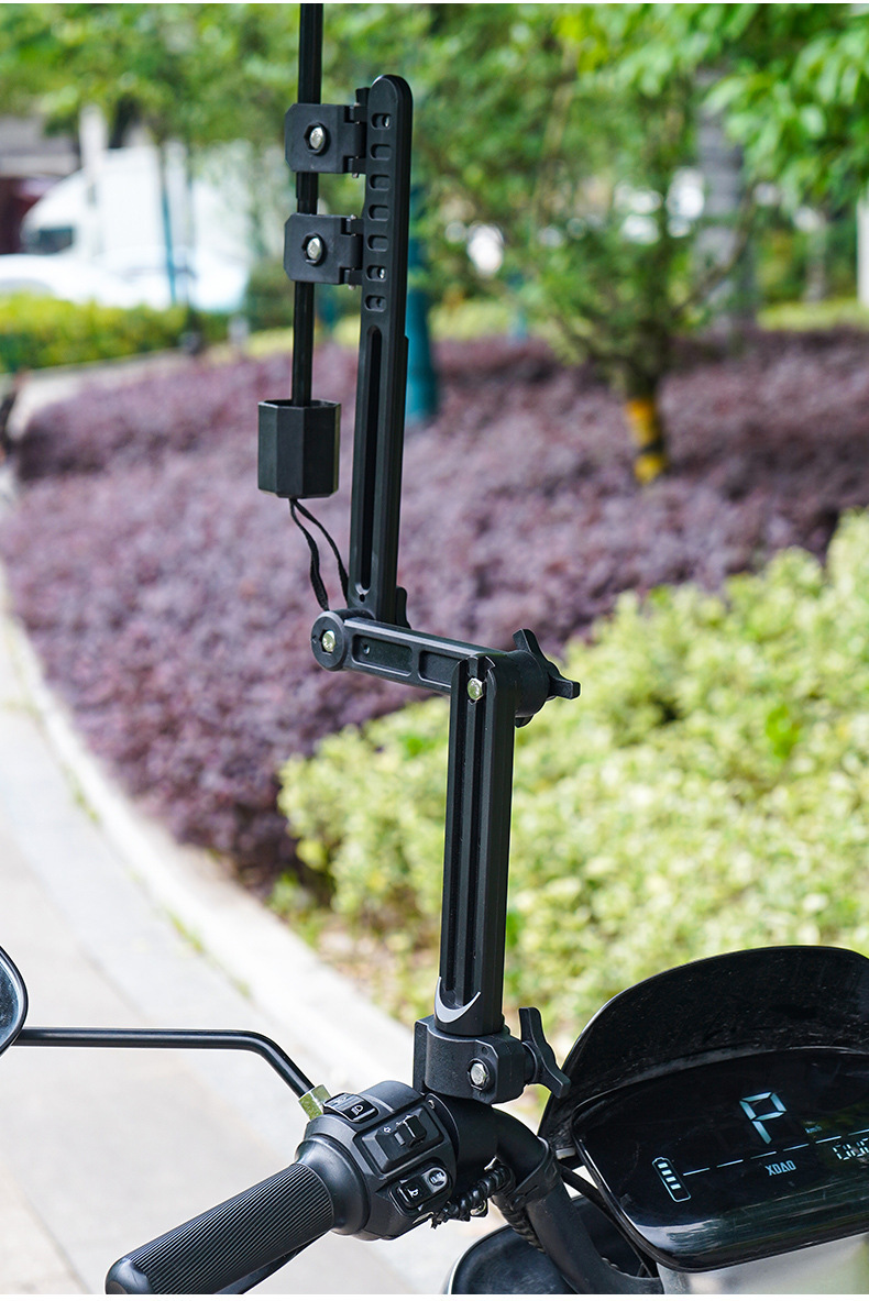 電気自動車傘立てベビーカー傘立て自転車日よけ傘支架 | 伸縮 双夾設計 防雨 防晒 詳細画像