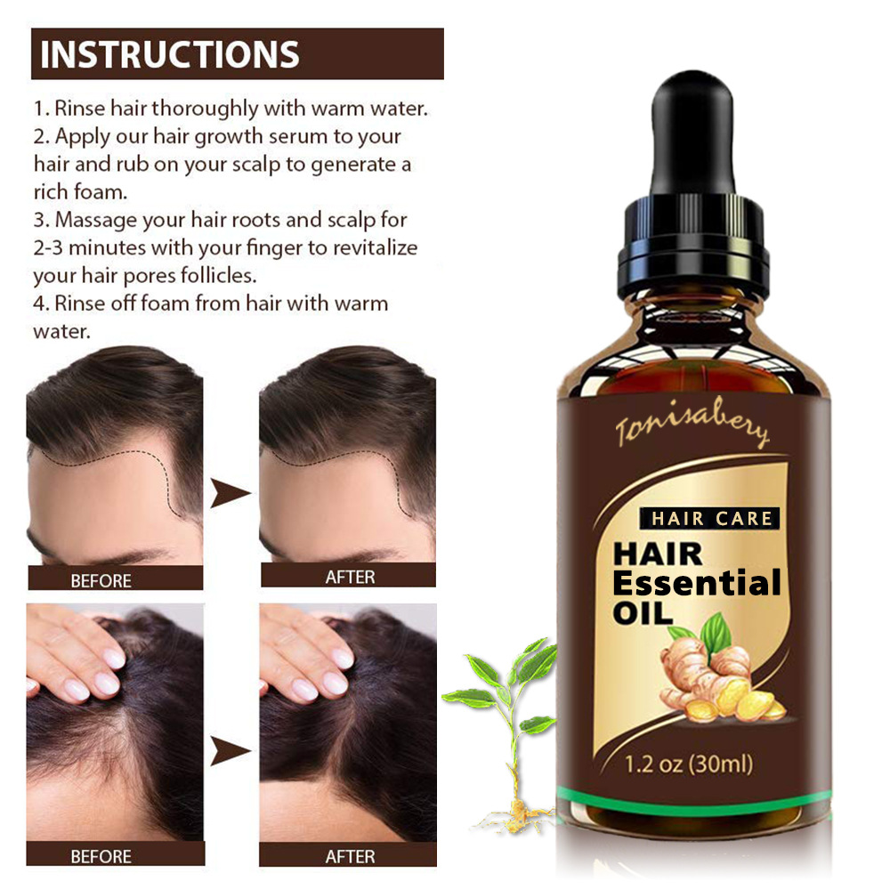 TONISABERY Olio di zenzero 30 ml Essenza per la cura della pelle liscia e forte e resistente delle doppie punte_voghion.com