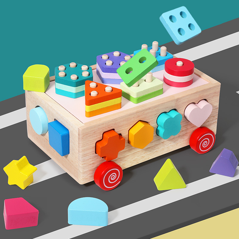 Bloques de construcción para bebés juguetes 0-1-2 años 3 bebés niños y niñas energía cerebro madera ensamblada educación de la primera infancia