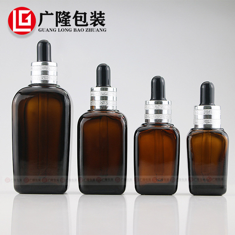 メーカーブラウン100mlエッセンス原液充填瓶透明茶色ガラス瓶20ml四方精油空瓶|undefined